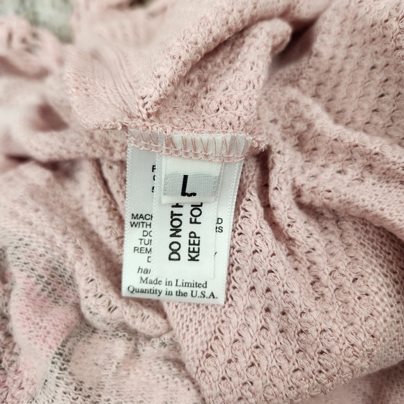 Lauren Moshi Gretta Sweater Dress Tunic Pink Love Potion Fringe Large NWT - Picture 8 of 9